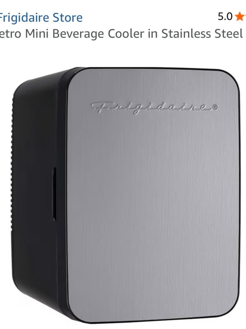 Frigidaire Retro Mini Refrigerator Beverage Cooler – Stainless Front, Black Body